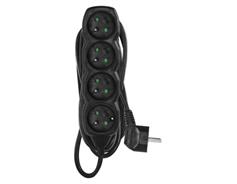 EMOS Prodlužovací kabel 5 m / 4 zásuvky / černý / PVC / 1 mm2