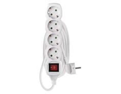 EMOS Prodlužovací kabel 3 m / 4 zásuvky / s vypínačem / bílý / PVC / 1,5 mm2