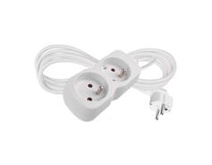 EMOS Prodlužovací kabel 2 m / 2 zásuvka / bílý / PVC / 1 mm2