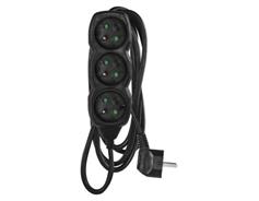 EMOS Prodlužovací kabel 3 m / 3 zásuvky / černý / PVC / 1 mm2