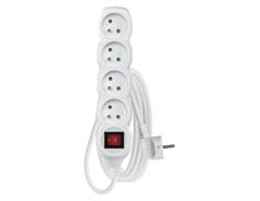 EMOS Prodlužovací kabel 3 m / 4 zásuvky / s vypínačem / bílý / PVC / 1,5 mm2