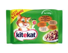 KITEKAT kapsička Menu z 5 druhů masa BONUS 4pack