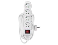 EMOS Prodlužovací kabel 10 m / 4 zásuvky / s vypínačem / bílý / PVC / 1,5 mm2