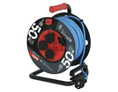 EMOS Počasí odolný prodluž. kabel na bubnu 50 m / 4 zásuvky / modrý / PVC / 230 V / 1,5 mm2