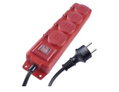 EMOS Prodlužovací kabel 10 m / 4 zásuvky / s vypínačem / černo-červený / guma-neopren / 1,5 mm2