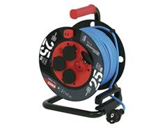 EMOS Počasí odolný prodluž. kabel na bubnu 25 m / 4 zásuvky / modrý / PVC / 230 V / 1,5 mm2