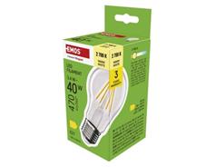 EMOS LED žárovka Filament A60 / E27 / 3,4 W (40 W) / 470 lm / teplá bílá