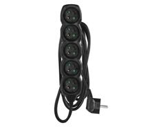 EMOS Prodlužovací kabel 2 m / 5 zásuvek / černý / PVC / 1 mm2