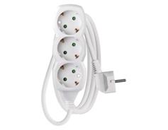 EMOS Prodlužovací kabel 1,5 m / 3 zásuvky / bílý / PVC / 1 mm2