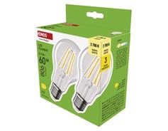 EMOS LED žárovka Filament A60 / E27 / 5,9 W (60 W) / 806 lm / teplá bílá