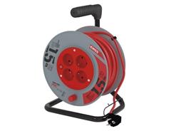 EMOS Prodlužovací kabel na bubnu 15 m / 4 zásuvky / červený / PVC / 230 V / 1 mm2
