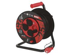 EMOS Venkovní prodlužovací kabel na bubnu 25 m / 4 zás. / černý / guma-neopren / 230V / 2,5 mm2