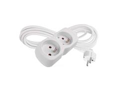 EMOS Prodlužovací kabel 3 m / 2 zásuvka / bílý / PVC / 1 mm2