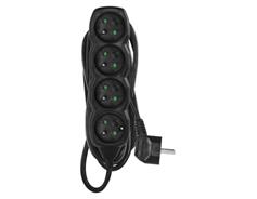 EMOS Prodlužovací kabel 5 m / 4 zásuvky / černý / PVC / 1,5 mm2