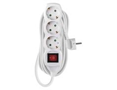 EMOS Prodlužovací kabel 5 m / 3 zásuvky / s vypínačem / bílý / PVC / 1,5 mm2