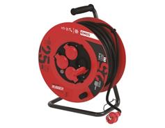 EMOS Venkovní prodlužovací kabel na bubnu 25 m / 4 zásuvky / černý / guma / 230 V / 1,5 mm2