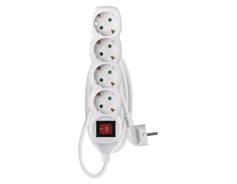 EMOS Prodlužovací kabel 1,5 m / 4 zásuvky / s vypínačem / bílý / PVC / 1,5 mm2