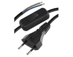 EMOS Flexo šňůra PVC 2× 0,75mm2 s vypínačem, 3m, černá