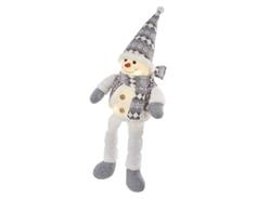 EMOS LED vánoční sněhulák sedící, 31 cm, 3x AA, vnitřní, teplá bílá