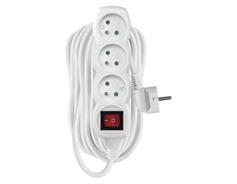 EMOS Prodlužovací kabel 10 m / 3 zásuvky / s vypínačem / bílý / PVC / 1,5 mm2