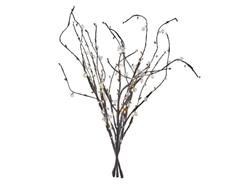 EMOS LED větvička s perlami, 60 cm, 3x AA, vnitřní, teplá bílá, časovač