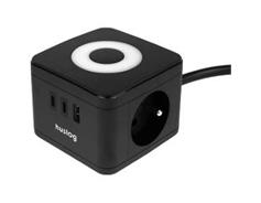 HUSLOG 12W 2x z.2xUSB-C,1xUSB,1.4m černá 