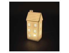 EMOS LED keramický domeček, 16 cm, 1x CR2032, vnitřní, teplá bílá, časovač