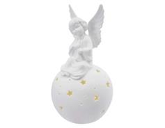 EMOS LED keramický anděl, 29 cm, 2x AA, vnitřní, teplá bílá
