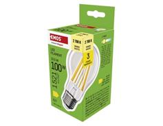 EMOS LED žárovka Filament A60 / E27 / 10,5 W (100 W) / 1521 lm / teplá bílá