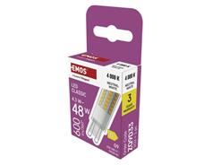 EMOS LED žárovka Classic JC / G9 / 4,3 W (48 W) / 600 lm / neutrální bílá