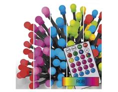 EMOS LED vánoční cherry řetěz – kuličky, 10 m, RGB, ovladač, programy, časovač