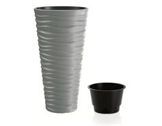 Prosperplast Květináč Prosperplast SAND SLIM šedý kámen 29,6 cm 