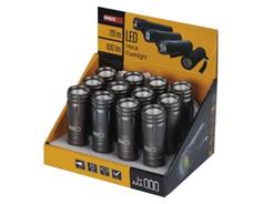 EMOS COB LED ruční kovová svítilna P4705, 100 lm, 3× AAA, 12 ks, display box