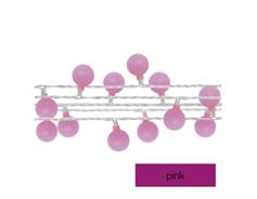 EMOS LED světelný cherry řetěz – kuličky 2,5 cm, 4 m, venkovní i vnitřní, růžová, časovač