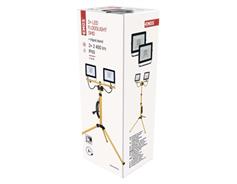EMOS LED reflektor HOBBY SLIM, 2× 30W + trojnožka, žlutý, neutrální bílá