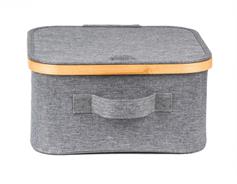 G21 Úložný box G21 30 x 30 x 15 cm, bambusový s víkem, šedý