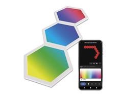 EMOS GoSmart LED svítidlo Hexagon, 3 díly, 5,4 W, RGB, stmívatelné, WiFi
