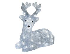 LED vánoční jelínek, 27 cm, venkovní i vnitřní, studená bílá, časovač