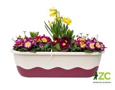 Truhlík samozavlažovací Mareta - slonová kost světlá + vínová 80 cm