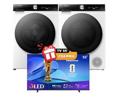 Pračka WF7S1247BW + Sušička DH7S107BW + Hisense TV 55 zdarma