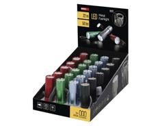 EMOS LED ruční kovová svítilna P3848A, 50 lm, 3× AAA, 24 ks, display box