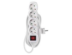 EMOS Prodlužovací kabel 5 m / 4 zásuvky / s vypínačem / bílý / PVC / 1,5 mm2