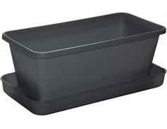 Truhlík malý s miskou - antracit 20 cm 