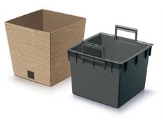 Prosperplast Květináč Prosperplast FURU SQUARE LOW ECO WOOD 24 cm naturo 