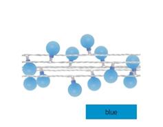 EMOS LED světelný cherry řetěz – kuličky 2,5 cm, 4 m, venkovní i vnitřní, modrá, časovač