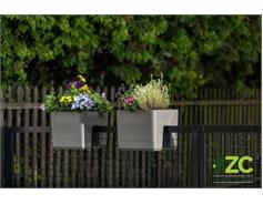 Truhlík samozavlažovací Berberis na zábradlí - taupe 30 cm