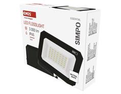 EMOS LED reflektor SIMPO 30 W, černý, neutrální bílá