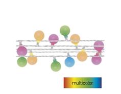 EMOS LED světelný cherry řetěz – kuličky 2,5 cm, 4 m, venkovní i vnitřní, multicolor, časovač