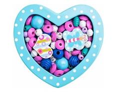 Woody 102190215 Navl.korá.-srdíčko tyrk. 