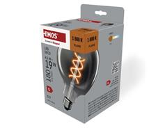 EMOS LED žárovka DECO SMOKED G125 / E27 / 4,5 W (19 W) / 180 lm / flame